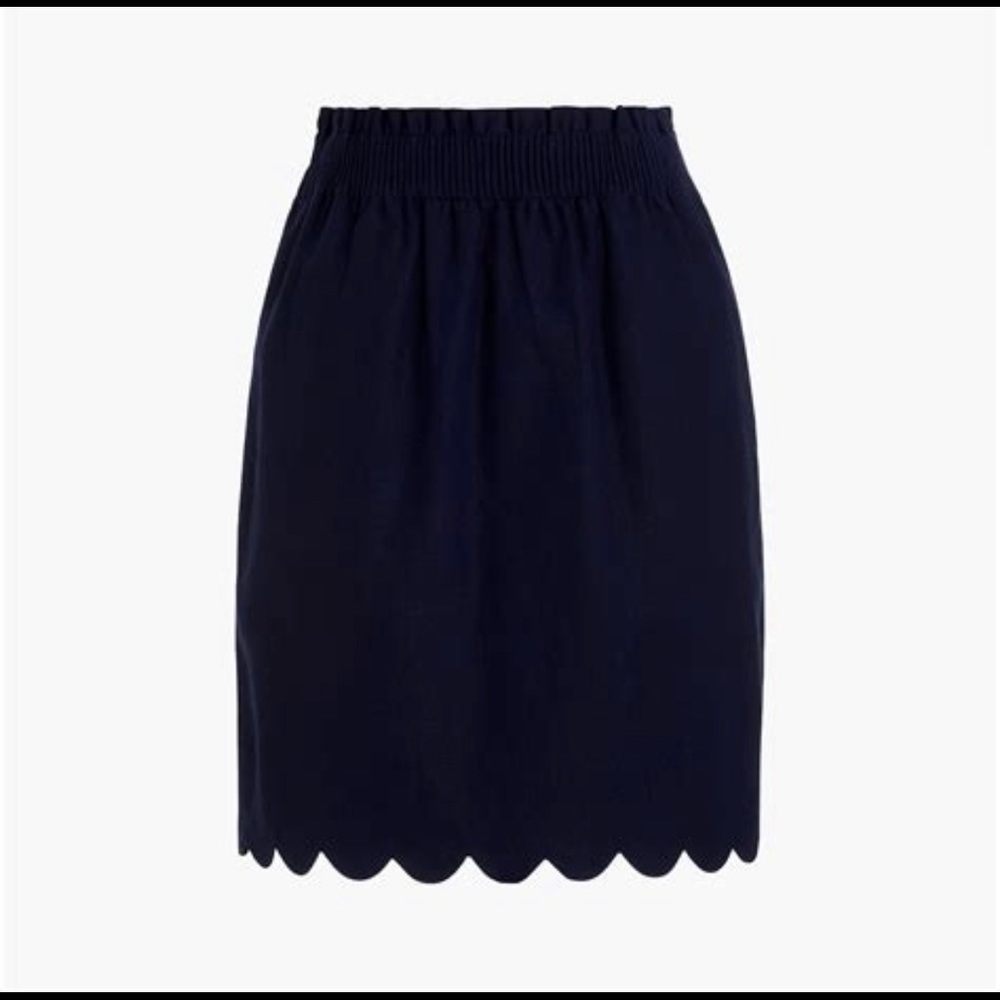 NWT J Crew scalloped skirt black